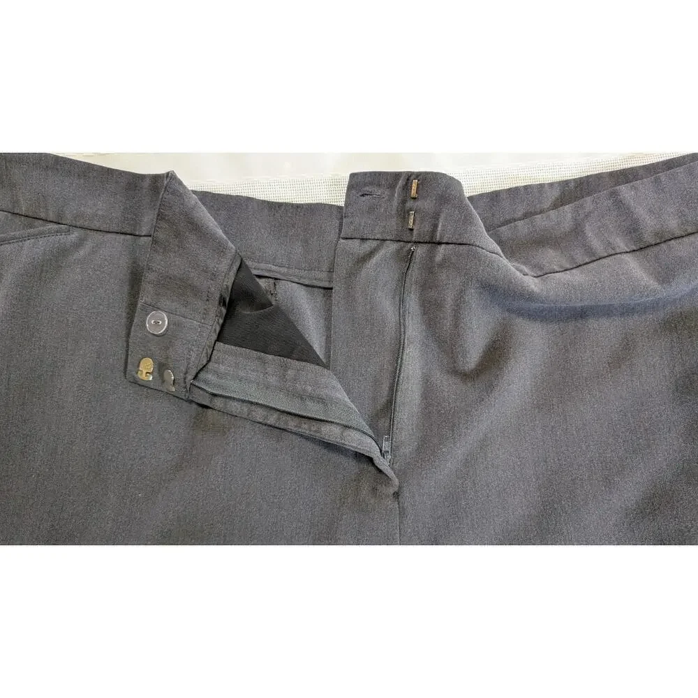 Avenue Womens Plus Size Super Stretch Trousers Ankle Pants Gray US SZ30P